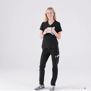 Figs yola black skinny scrub pant only. Xxs regular